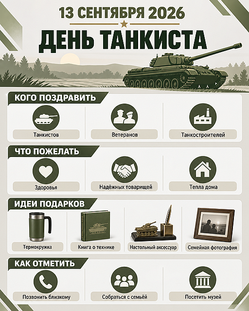 Инфографика: 13 сентября - День танкиста