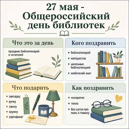 Инфографика: 27 мая - Общероссийский день библиотек