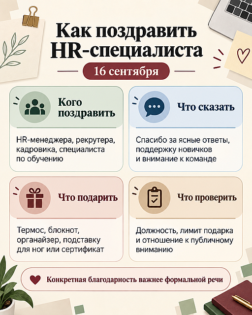 Инфографика: 16 сентября - День HR-менеджера в России