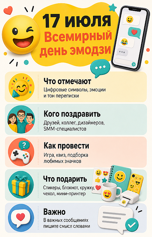 Инфографика: 17 июля - Всемирный день эмодзи
