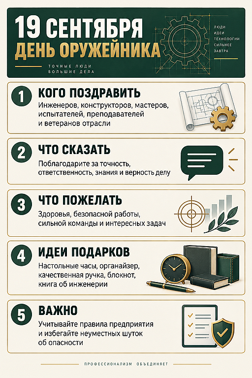 Инфографика: 19 сентября - День оружейника в России