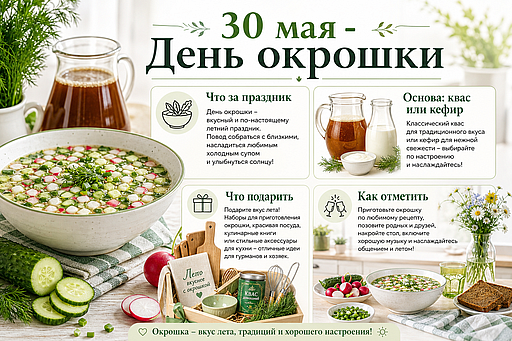 Инфографика: 30 мая - День окрошки