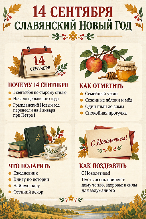 Инфографика: 14 сентября - Славянский Новый год