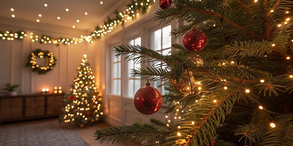 Квартира, украшенная гирляндами