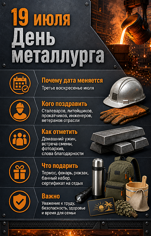 Инфографика: 19 июля - День металлурга