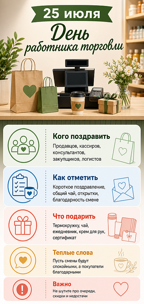 Инфографика: 25 июля - День работника торговли
