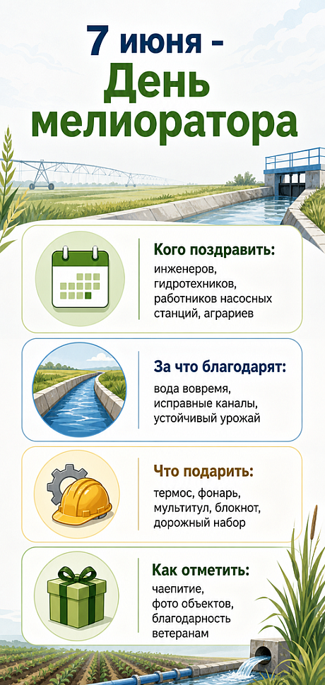 Инфографика: 7 июня - День мелиоратора