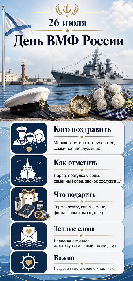 Инфографика: 26 июля - День Военно-Морского Флота России