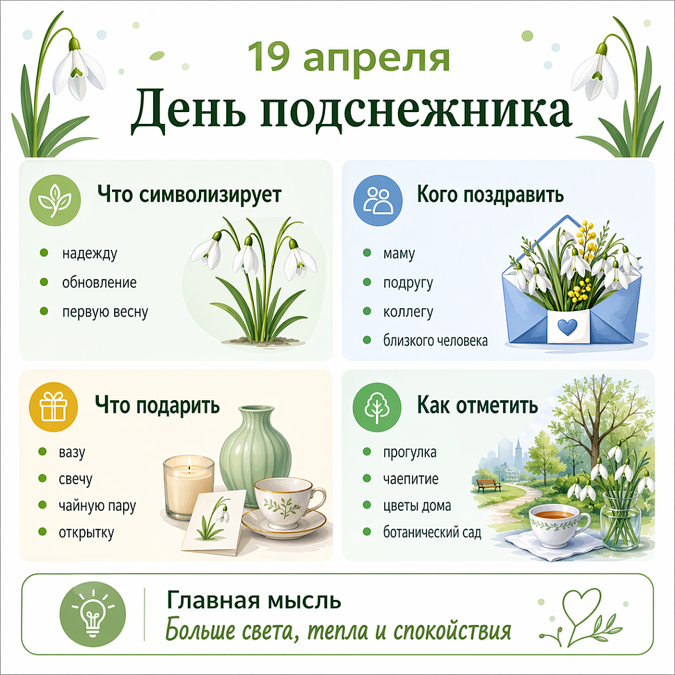 Инфографика: 19 апреля - День подснежника
