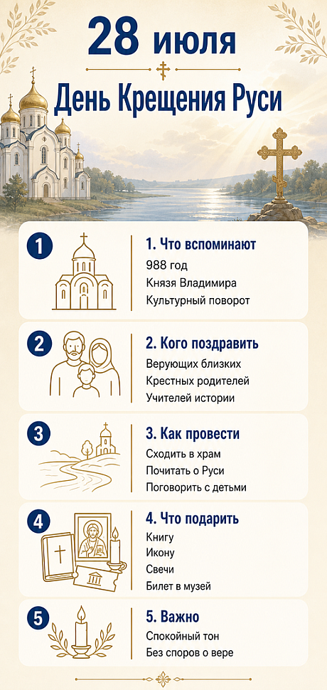 Инфографика: 28 июля - День Крещения Руси