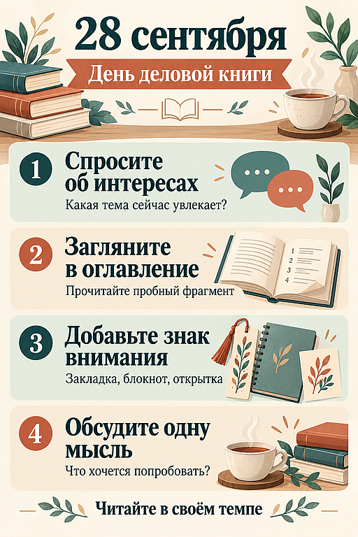 Инфографика: 28 сентября - День деловой книги
