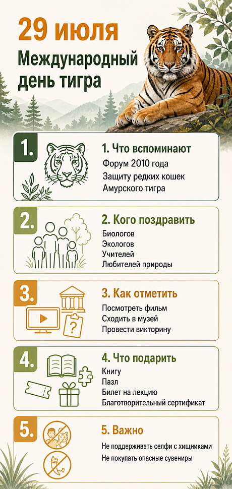 Инфографика: 29 июля - Международный день тигра