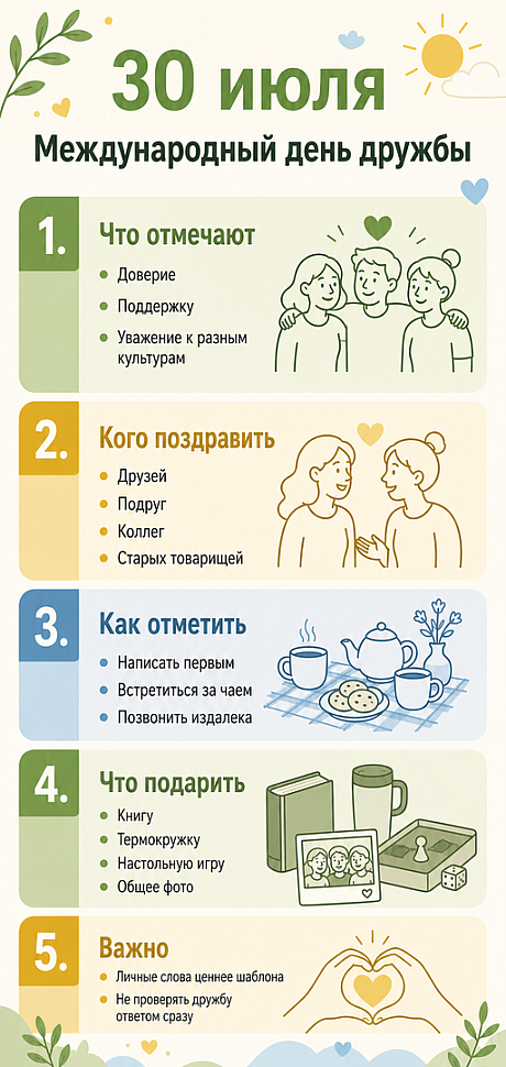 Инфографика: 30 июля - Международный день дружбы