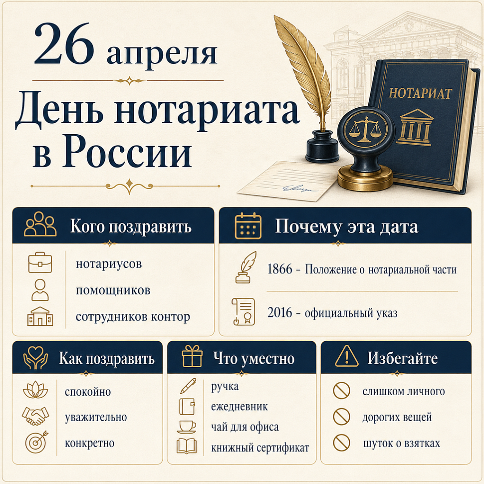 Инфографика: 26 апреля - День нотариата в России