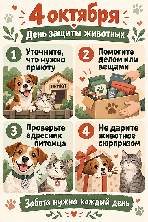 Инфографика: 4 октября - Всемирный день защиты животных