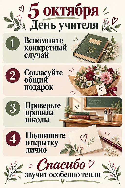Инфографика: 5 октября - День учителя