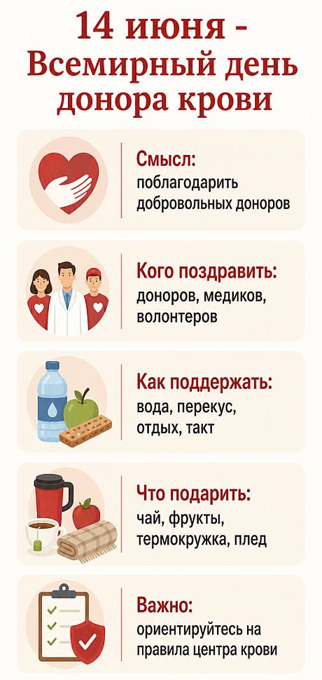 Инфографика: 14 июня - Всемирный день донора крови