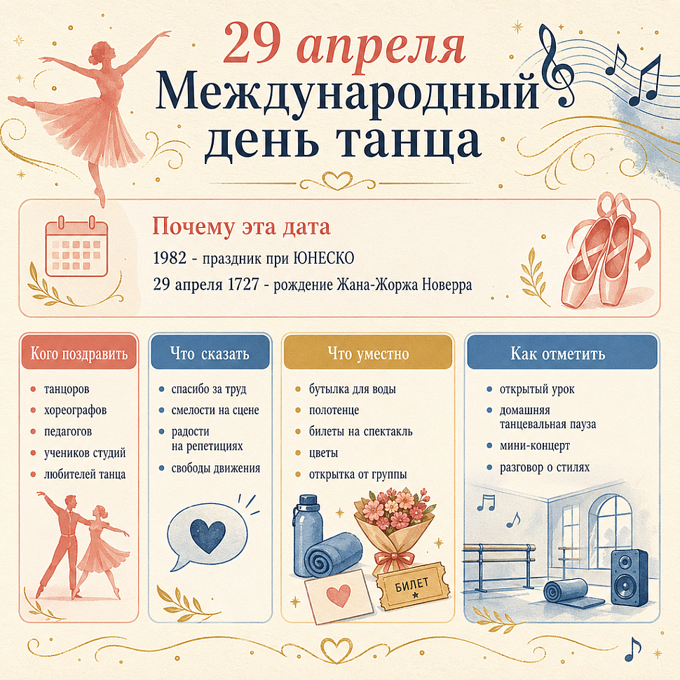 Инфографика: 29 апреля - Международный день танца