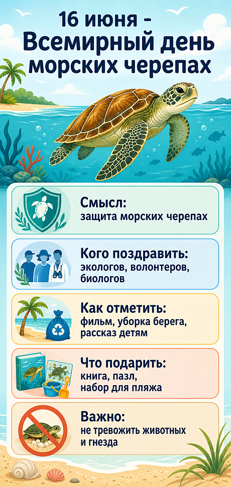 Инфографика: 16 июня - Всемирный день морских черепах