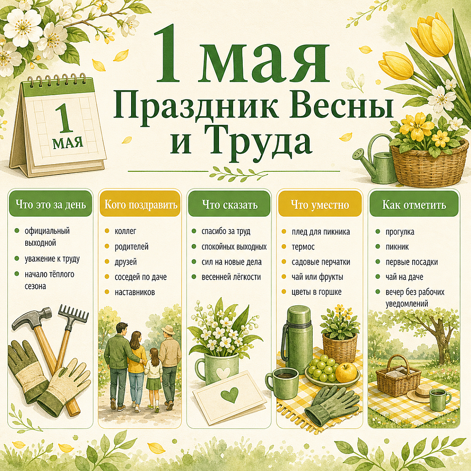 Инфографика: 1 мая - Праздник Весны и Труда