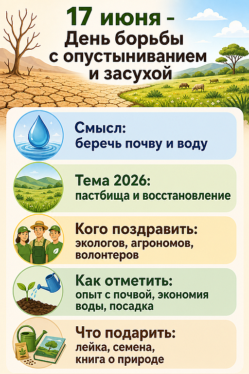 Инфографика: 17 июня - День борьбы с опустыниванием и засухой