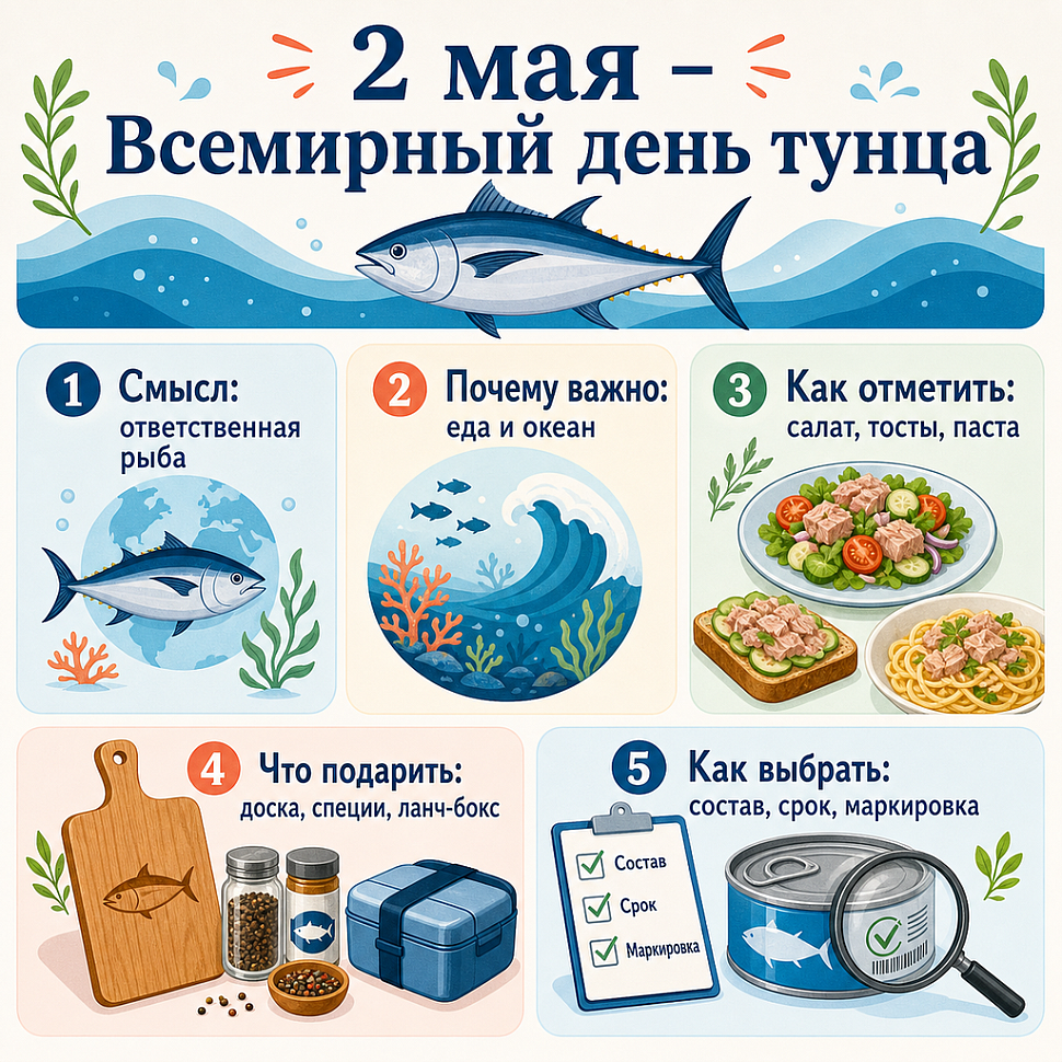 Инфографика: 2 мая - Всемирный день тунца