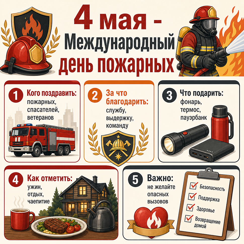 Инфографика: 4 мая - Международный день пожарных