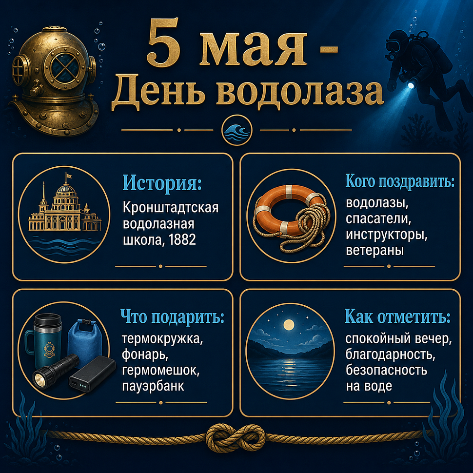 Инфографика: 5 мая - День водолаза в России