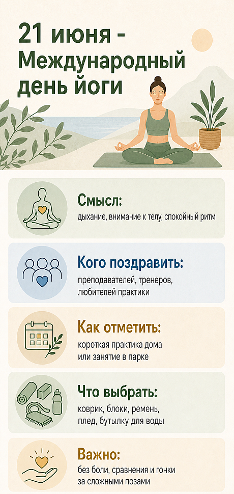 Инфографика: 21 июня - Международный день йоги