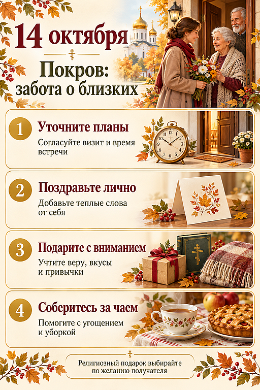 Инфографика: 14 октября - Покров Пресвятой Богородицы