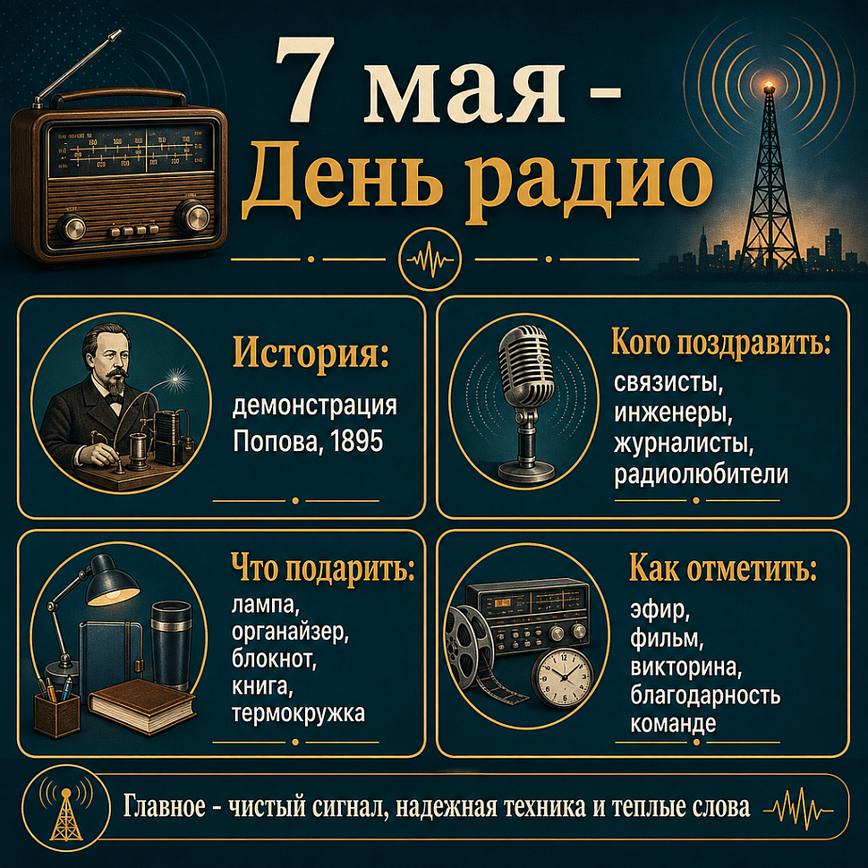 Инфографика: 7 мая - День радио