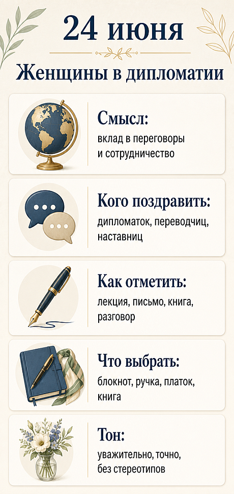 Инфографика: 24 июня - Международный день женщин в дипломатии