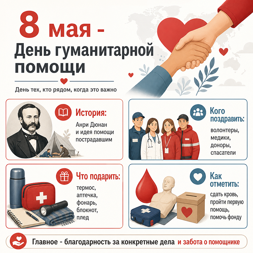 Инфографика: 8 мая - Всемирный день Красного Креста и Красного Полумесяца