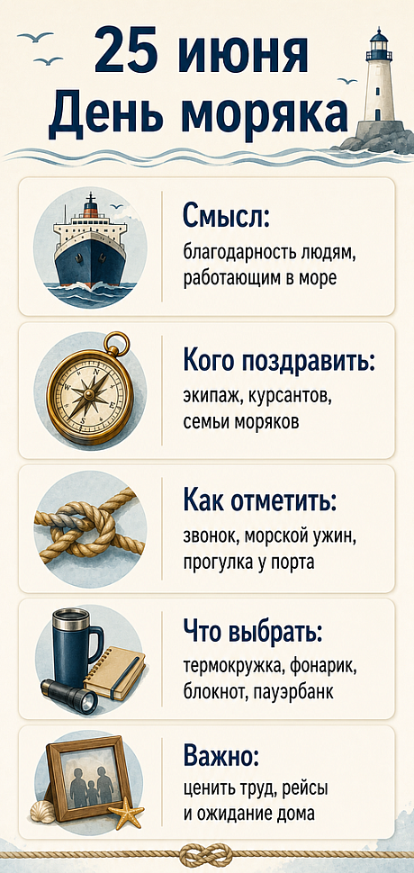Инфографика: 25 июня - День моряка