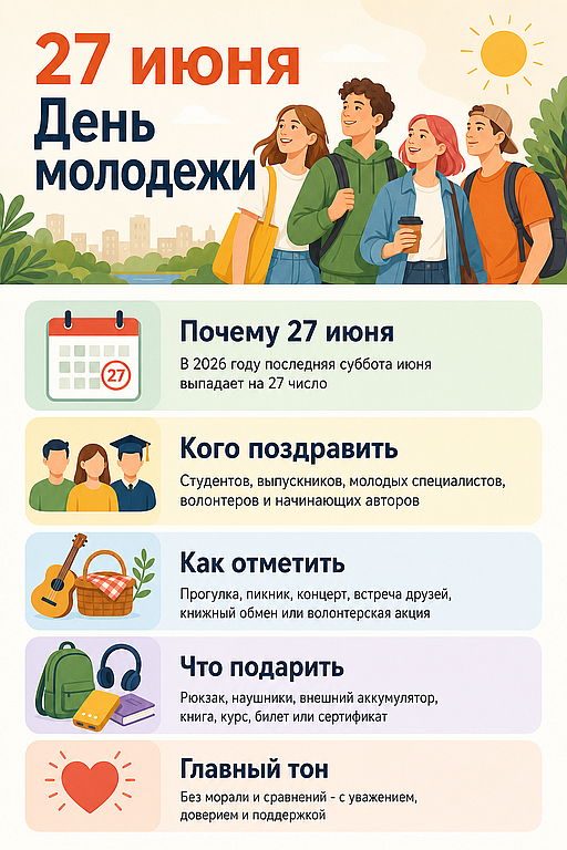 Инфографика: 27 июня - День молодежи