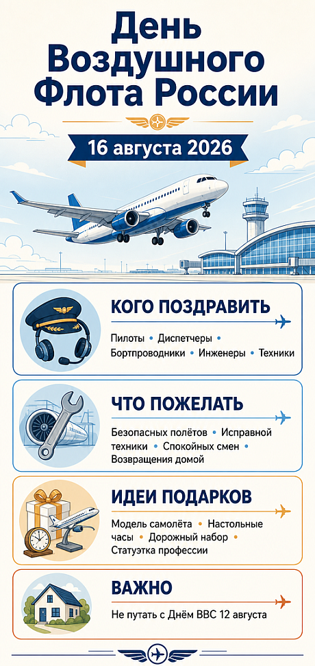 Инфографика: 16 августа - День Воздушного Флота России