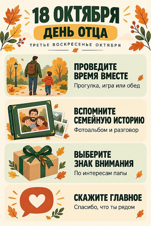 Инфографика: 18 октября - День отца