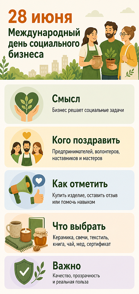 Инфографика: 28 июня - Международный день социального бизнеса