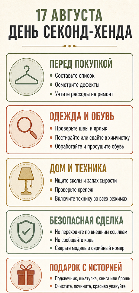 Инфографика: 17 августа - День секонд-хенда