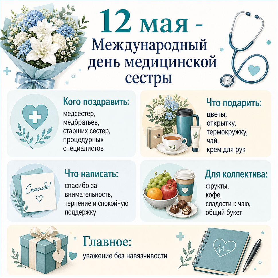 Инфографика: 12 мая - Международный день медицинской сестры