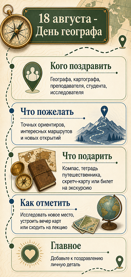 Инфографика: 18 августа - День географа
