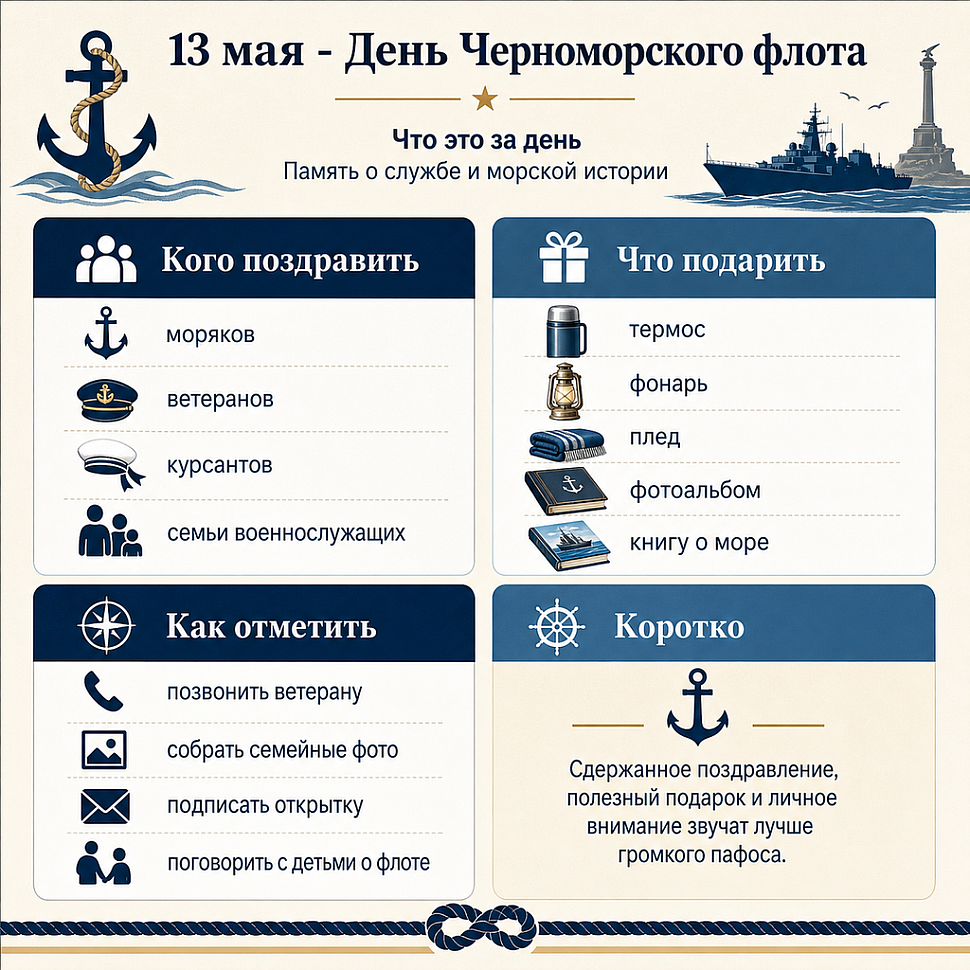Инфографика: 13 мая - День Черноморского флота ВМФ России