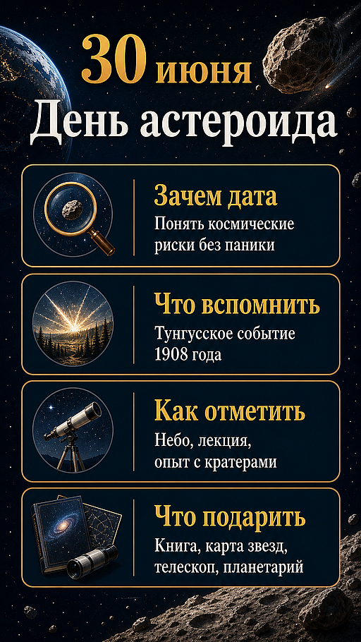 Инфографика: 30 июня - День астероида