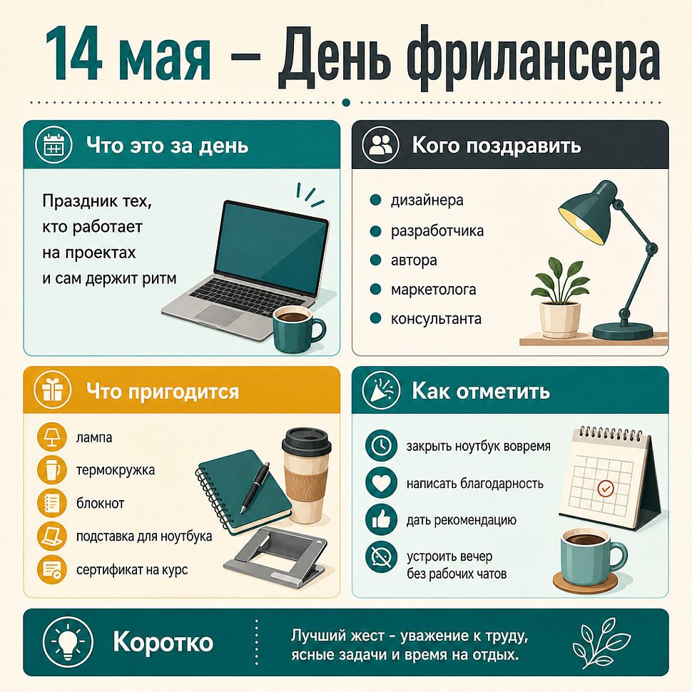Инфографика: 14 мая - День фрилансера в России