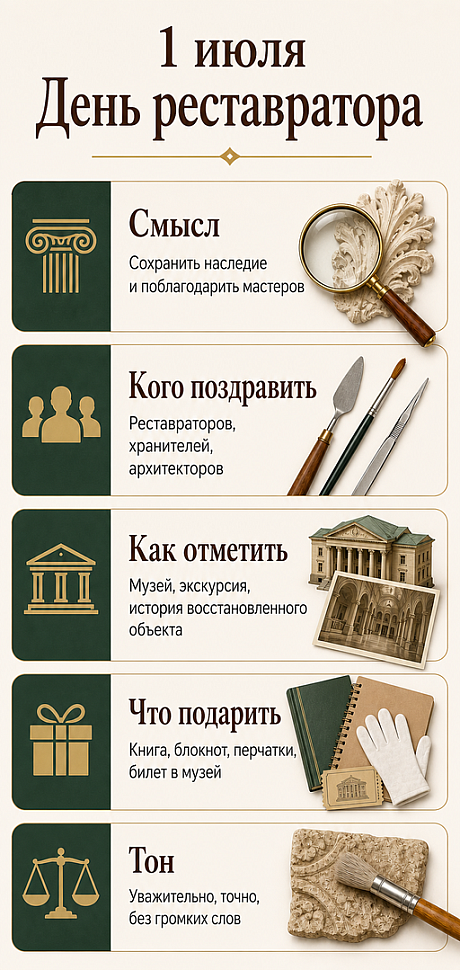 Инфографика: 1 июля - День реставратора