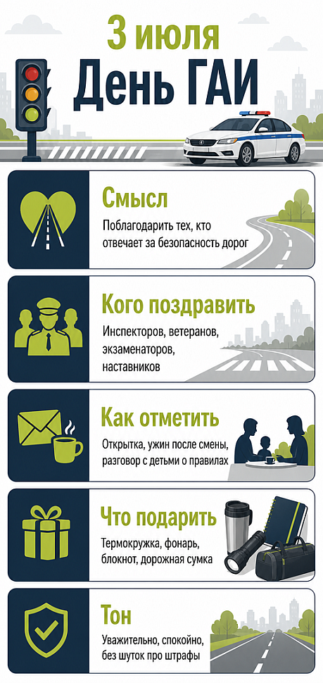 Инфографика: 3 июля - День ГАИ