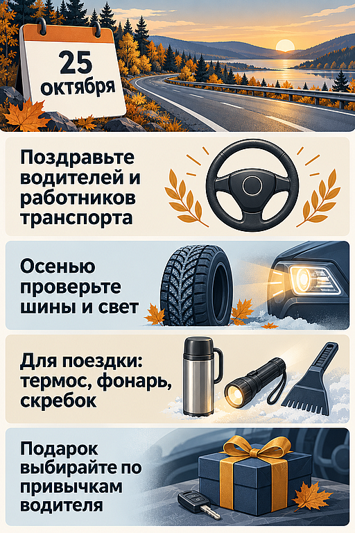 Инфографика: 25 октября - День автомобилиста
