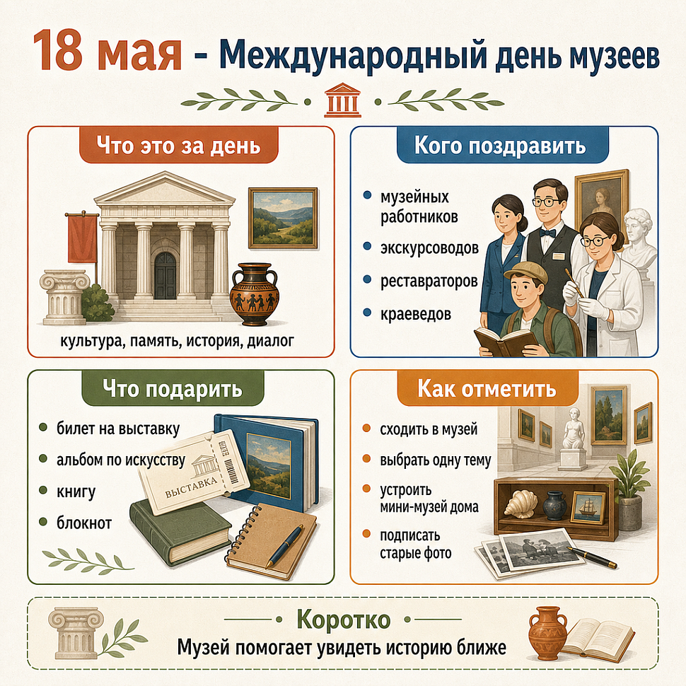 Инфографика: 18 мая - Международный день музеев