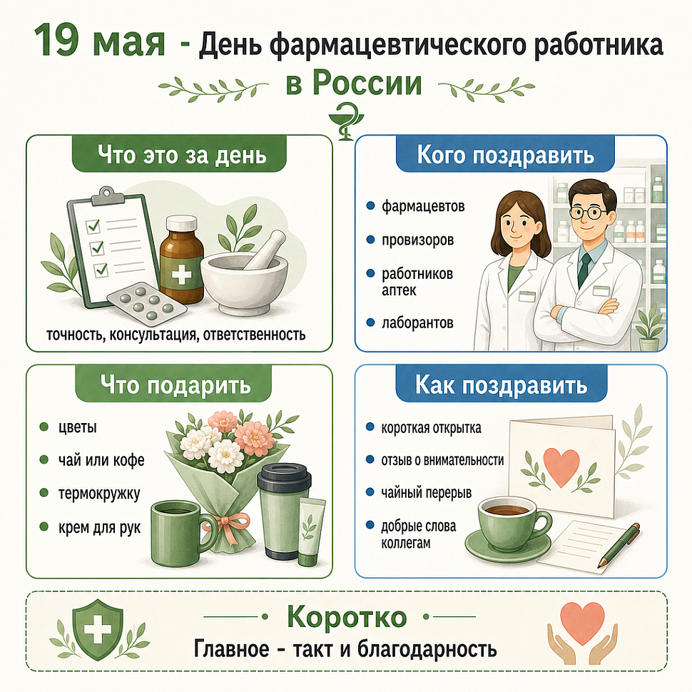 Инфографика: 19 мая - День фармацевтического работника в России