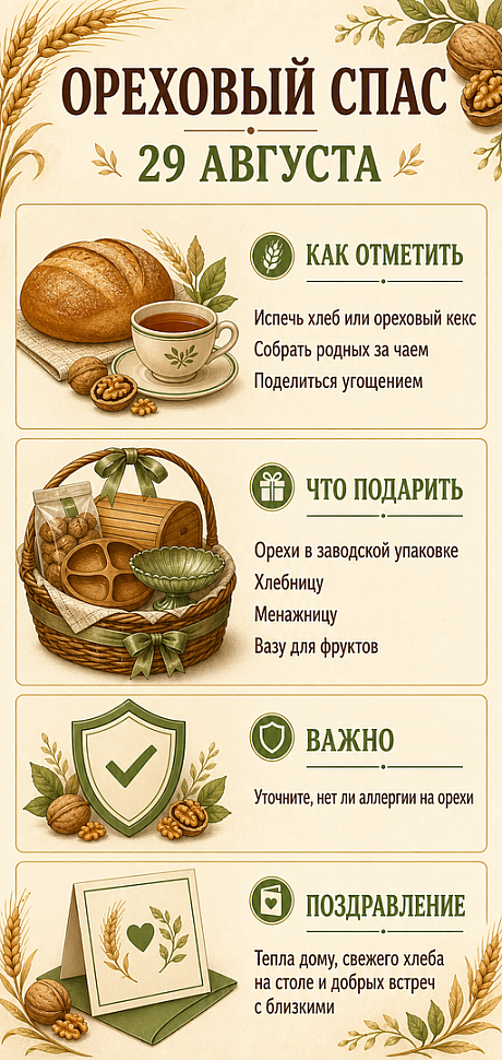 Инфографика: 29 августа - Ореховый Спас